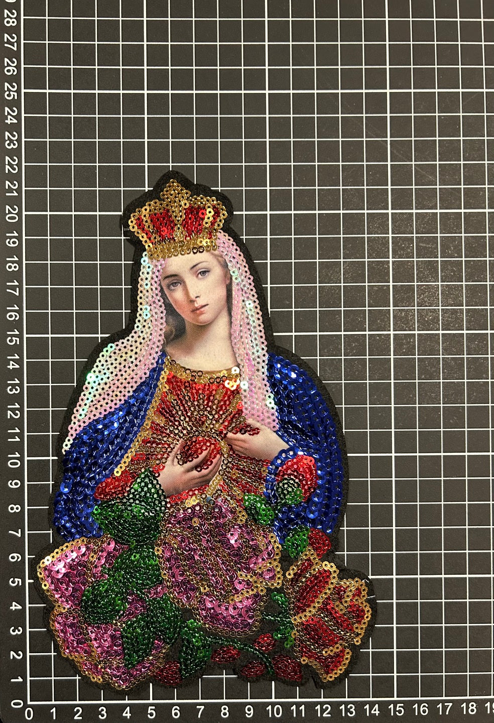 Parche Bordado Lentejuela Termoadhesivo Virgen Guadalupe 1 PZ Z86 - Peletería León