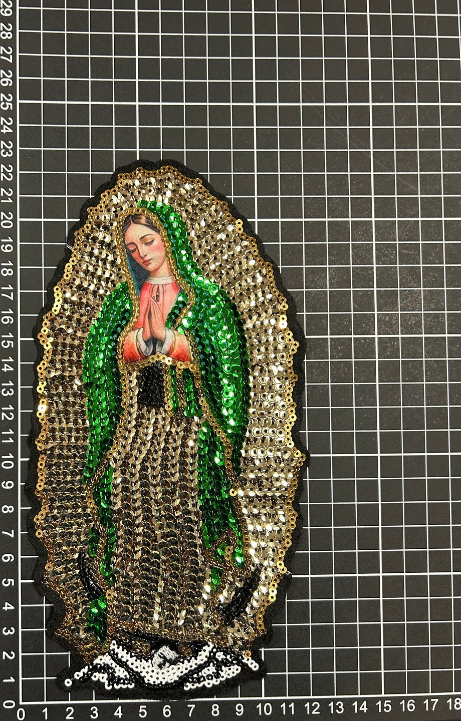 Parche Bordado Lentejuela Termoadhesivo Virgen Guadalupe 1 PZ Z88 - Peletería León