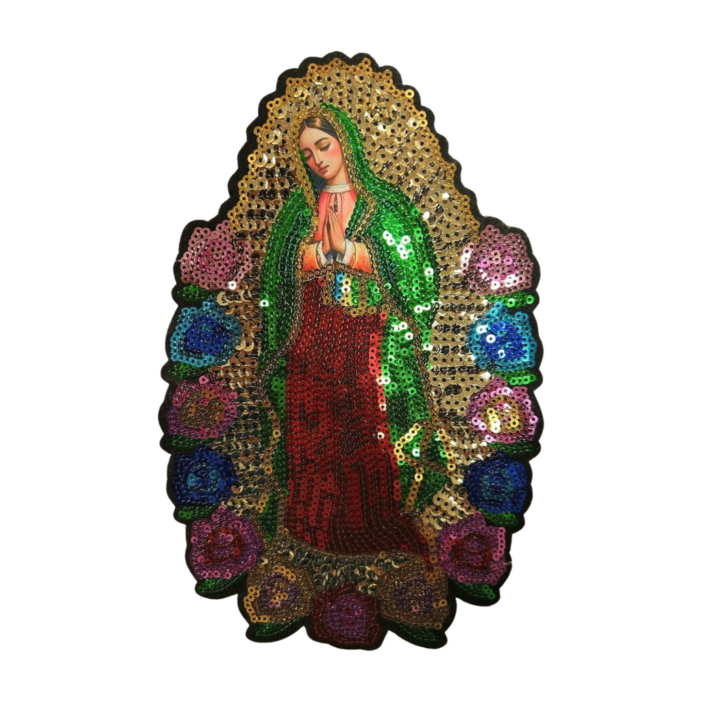 Parche Bordado Lentejuela Termoadhesivo Virgen Guadalupe 1 PZ Z89 - Peletería León