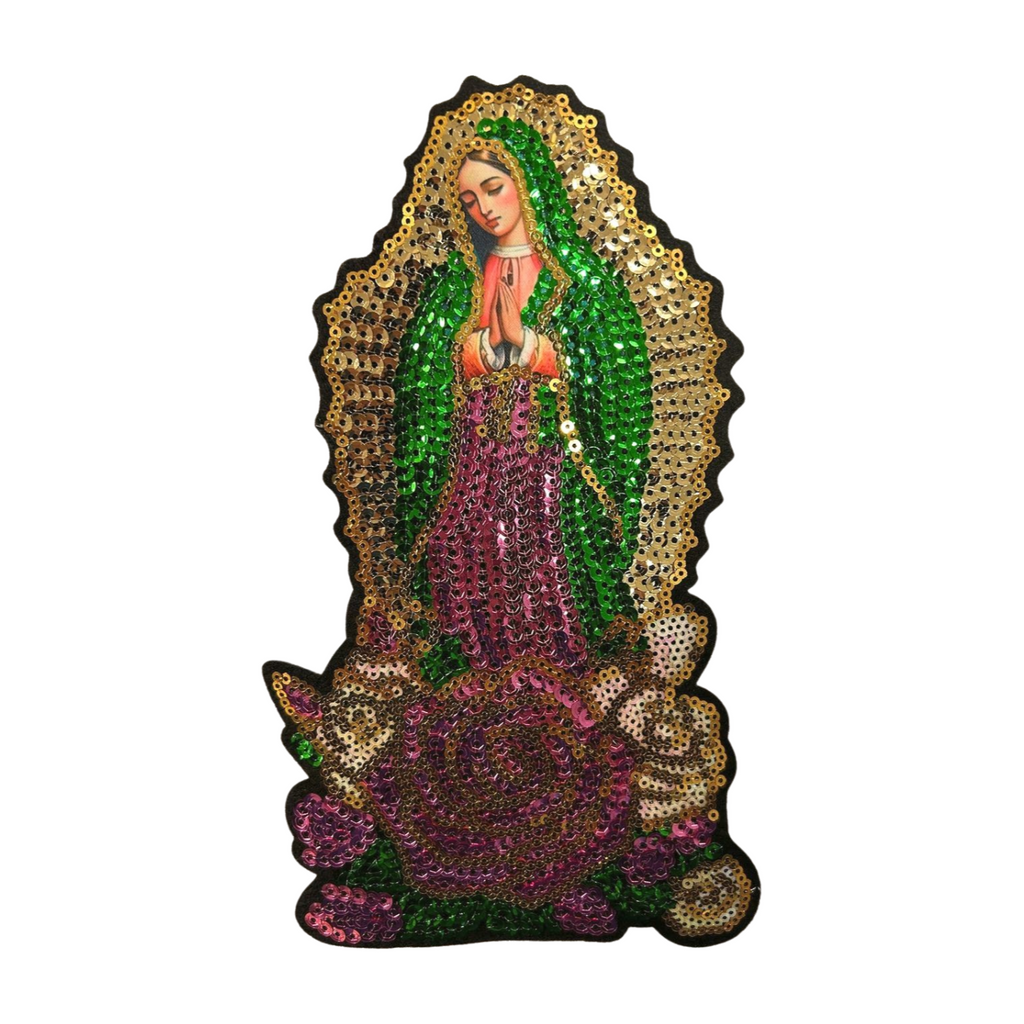 Parche Bordado Lentejuela Termoadhesivo Virgen Guadalupe 1 PZ Z90 - Peletería León