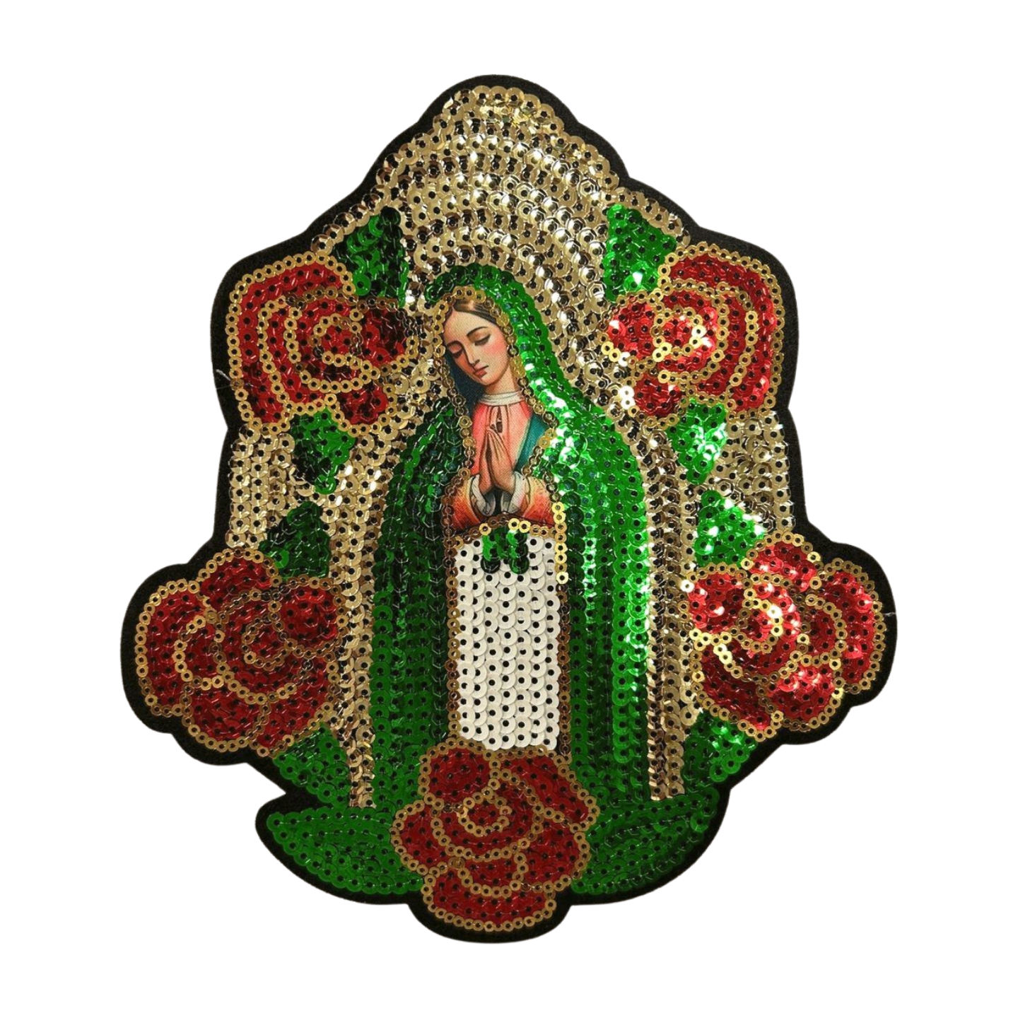 Parche Bordado Lentejuela Termoadhesivo Virgen Guadalupe 1 PZ Z98 - Peletería León