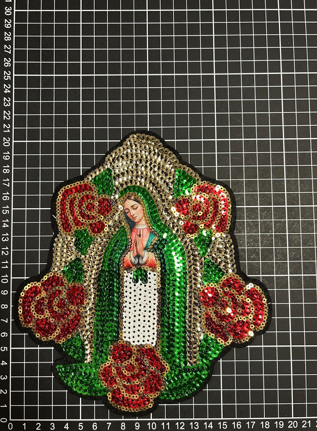 Parche Bordado Lentejuela Termoadhesivo Virgen Guadalupe 1 PZ Z98 - Peletería León