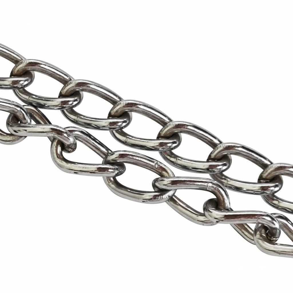 Cadena Metálica Pulida De 1/4 Sin Soldar Color Plateado Bolsa 50 Metros Cesar