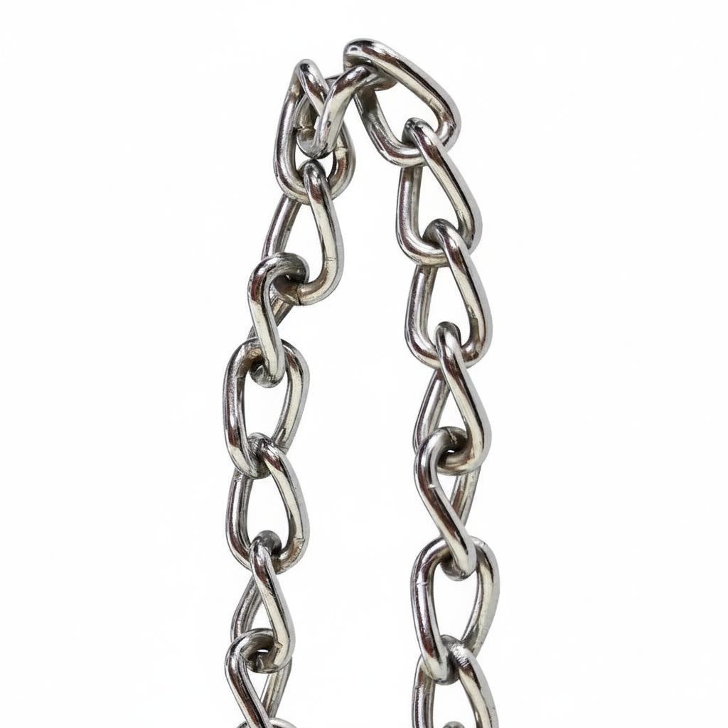 Cadena Metálica Pulida De 1/4 Sin Soldar Color Plateado Bolsa 50 Metros Cesar