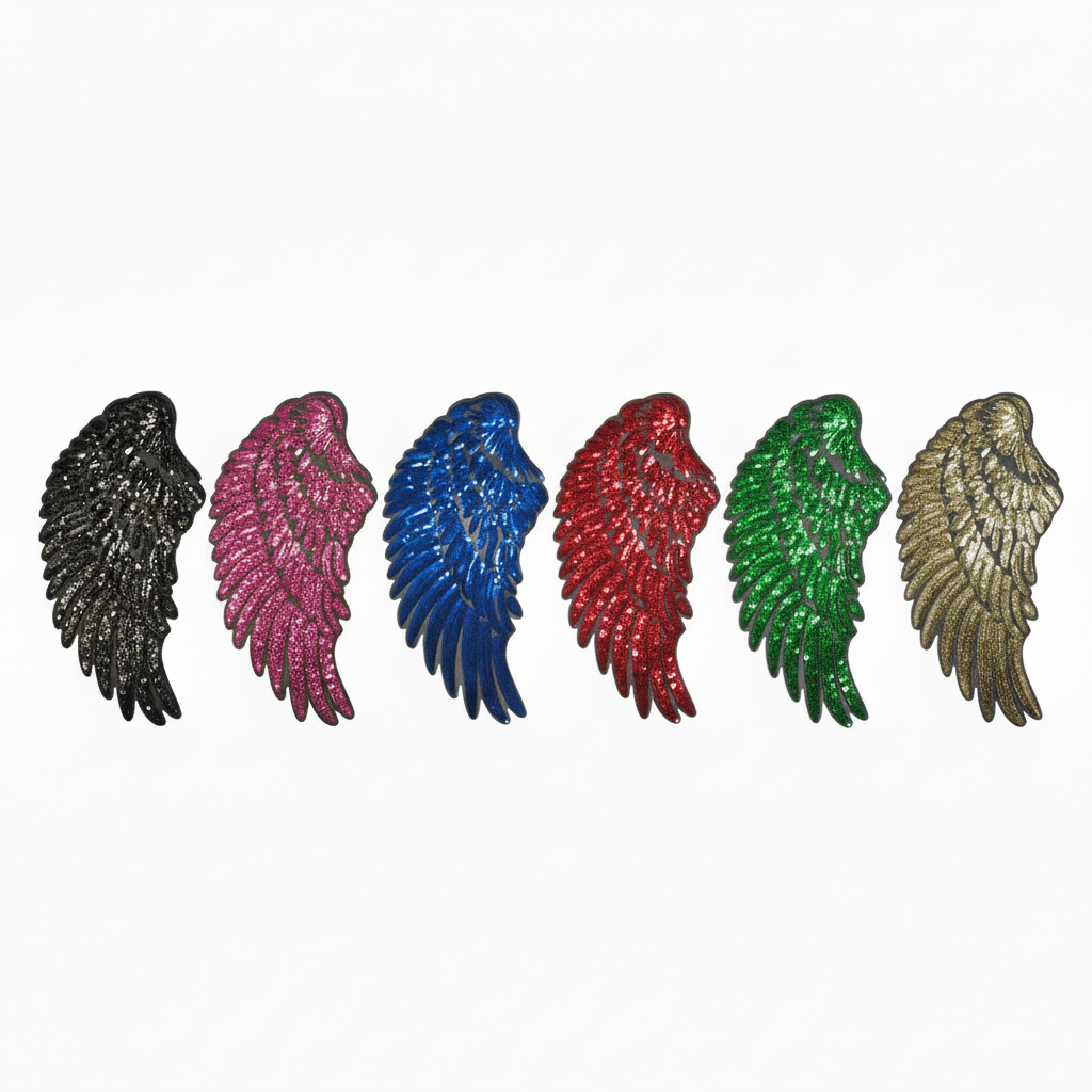 Parche Bordado Lentejuela Termoadhesivo Alas Multicolor 2 PZ W - Peletería León
